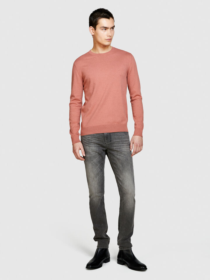 Slim fit sweater - men's crew neck sweaters - Salmon | Sisley image number 1